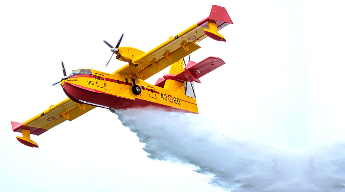 Canadair CL-215T, an amphibious aircraft specialized in fighting forest fires.