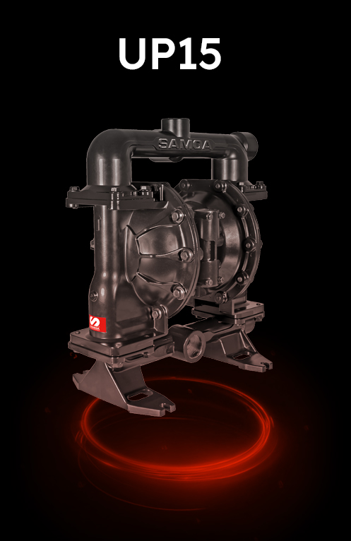 1-1/2" PNEUMATIC DOUBLE DIAPHRAGM PUMP, UP15, PIVOTSERIES