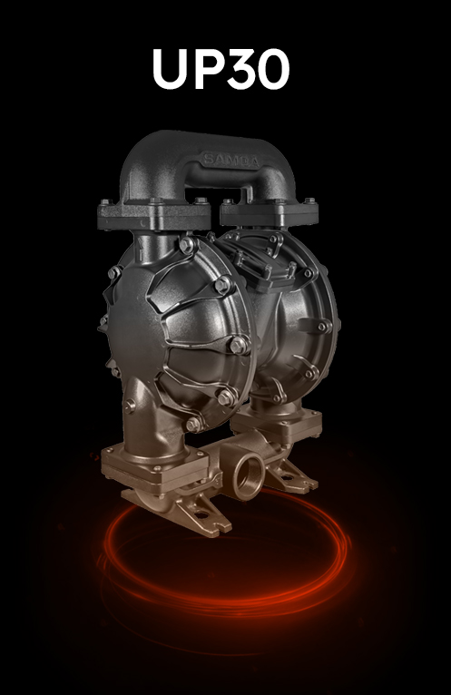 3" PNEUMATIC DOUBLE DIAPHRAGM PUMP, UP30, PIVOT SERIES