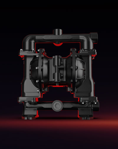 SAMOA UP15 air-operated diaphragm pump in front view