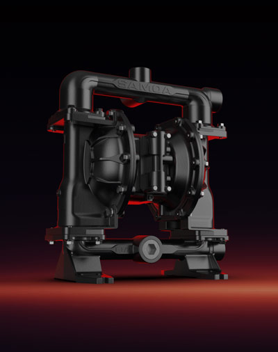 SAMOA UP15 air-operated diaphragm pump in right-front perspective view