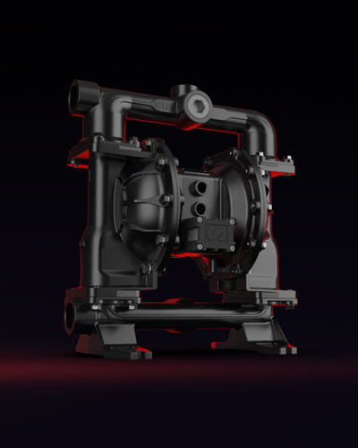 SAMOA UP15 air-operated diaphragm pump in rear-right perspective view