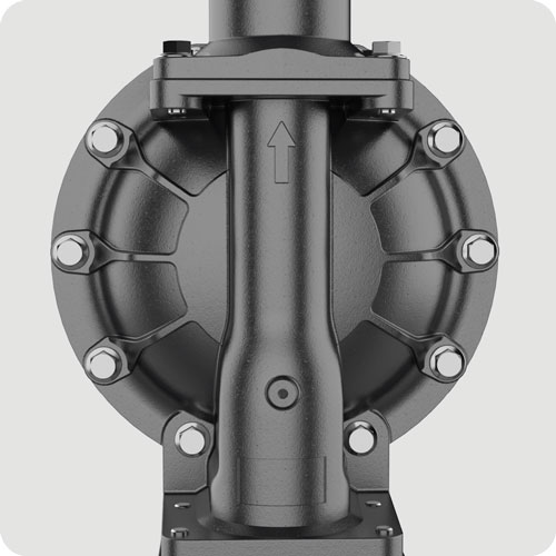 Close-up showing the high-grade materials used in the SAMOA UP15 air-operated diaphragm pump