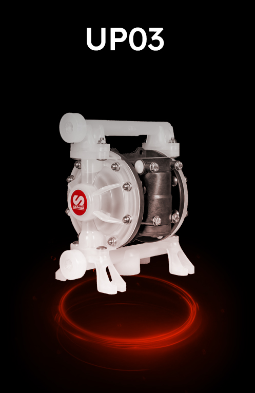 3/8" PNEUMATIC DOUBLE DIAPHRAGM PUMP, UP03, PIVOT SERIES