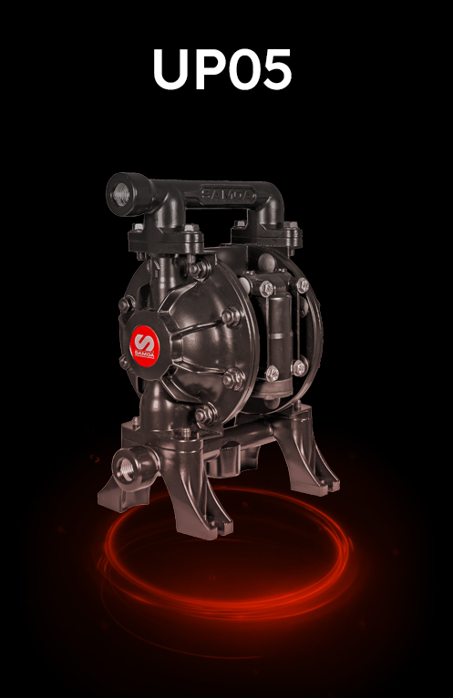1/2" PNEUMATIC DOUBLE DIAPHRAGM PUMP, UP05, PIVOT SERIES