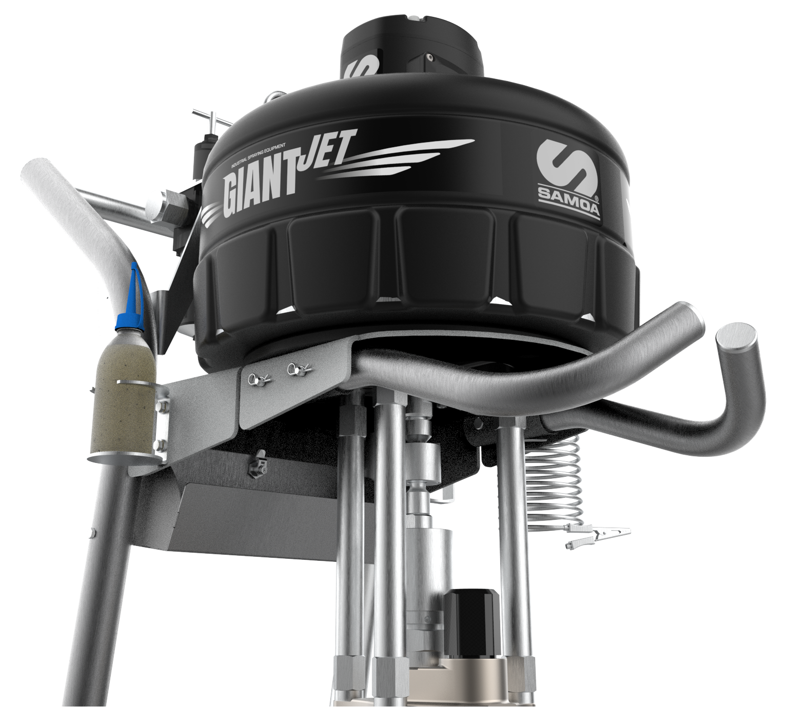 Close-up of the Giant-Jet air motor with anti-icing system for continuous airless spraying performance