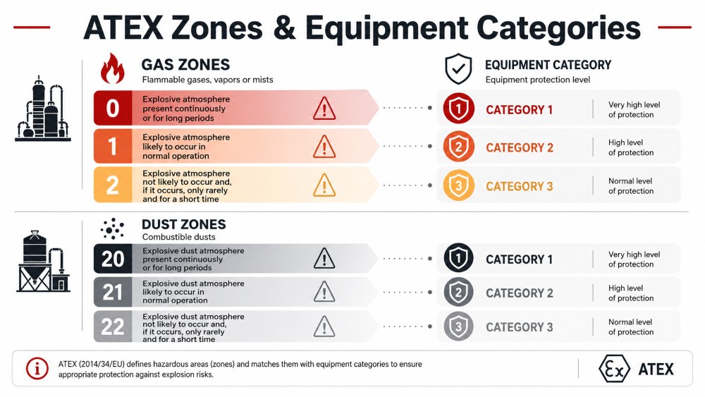 Atex zones & equipment categories