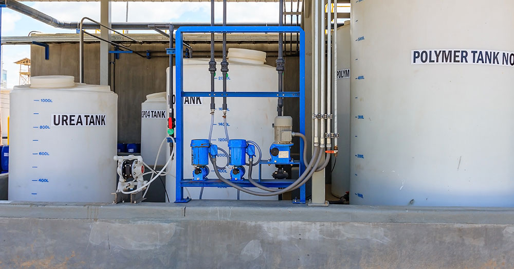 Industrial sludge pump handling thick effluent in a manufacturing wastewater treatment plant