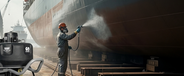 Industrial operator working with a Giant Jet spray package