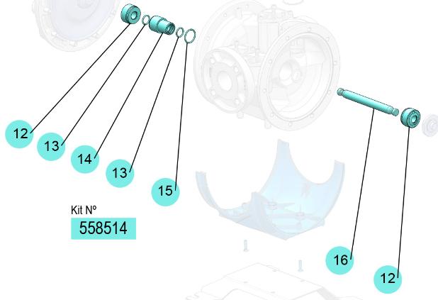 DF-250 CENTRAL ROD KIT (C/J/E) (POM/NBR/SS), 558514 CODE