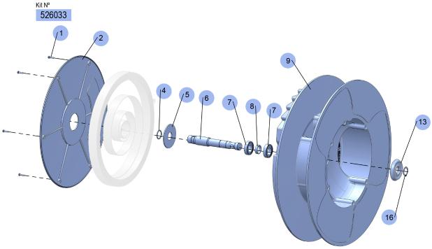 SPOOL + SHAFT KIT, 526033 CODE