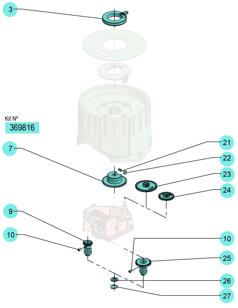 SECUN.NEDDLE + MECHANISM KIT (GALLONS)