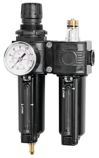 AIR TREATMENT UNIT, FILTER + REGULATOR + LUBRICATOR, 1/4