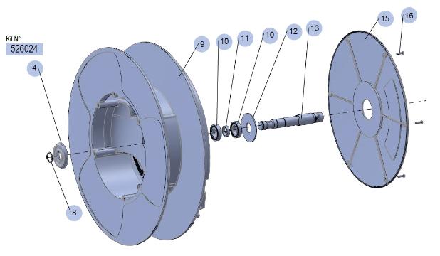 SPOOL + SHAFT KIT, 526024 CODE