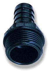 POLYPROPYLENE CONNECTION ADAPTOR, Ø 19 mm HOSE BARB - 1