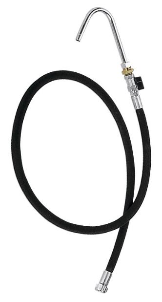 DELIVERY HOSE FOR MEDIUM PRESSURE PUMPS, TRANSPARENT, 1,5 M WITH 135⁰ NOZZLE AND SHUT OFF VALVE 