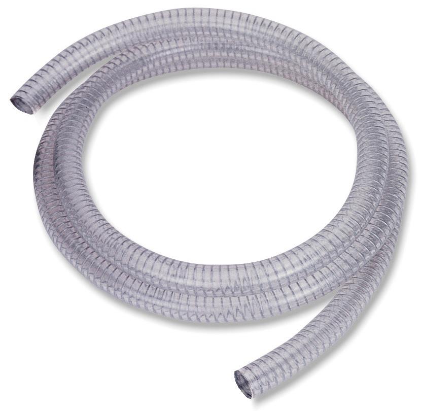 SPRING REINFORCE TRANSPARENT SUCTION HOSE, 2 M, Ø 25 MM