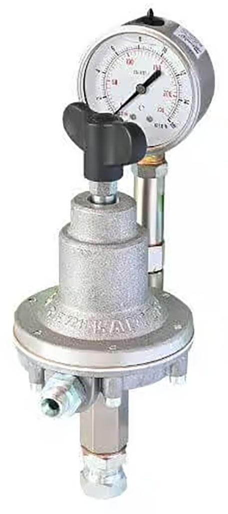 SS LOW PRESSURE MANUAL REGULATOR WITH MANOMETER 0-14 BAR (27 l/min)
FLUID INLET: 3/8“ BSPP(F) FLUID OUTLET: 1/4” BSPP(M), PTFE MEMBRANES,
MAXIMUM INLET PRESSURE: 20 BAR
