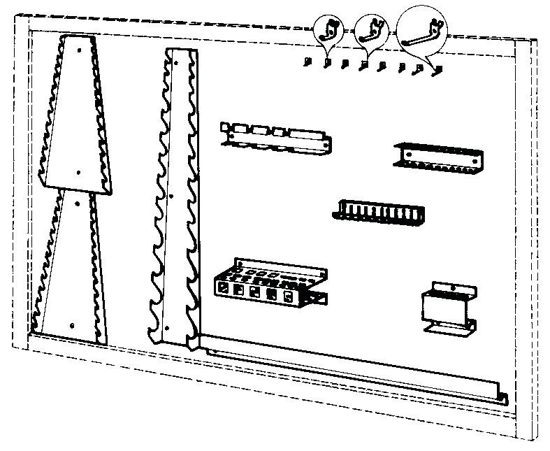 KIT OF ACCESSORIES FOR TOOL BOARDS AND CABINETS, M