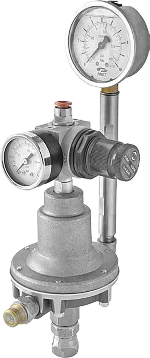 SS LOW PRESSURE MANUAL REGULATOR 0-6 BAR (14 l/min) FLUID INLET: 3/8“
BSPP(F) FLUID OUTLET: 1/4” BSPP (M), MAXIMUM INPUT PRESSURE: 14 BAR