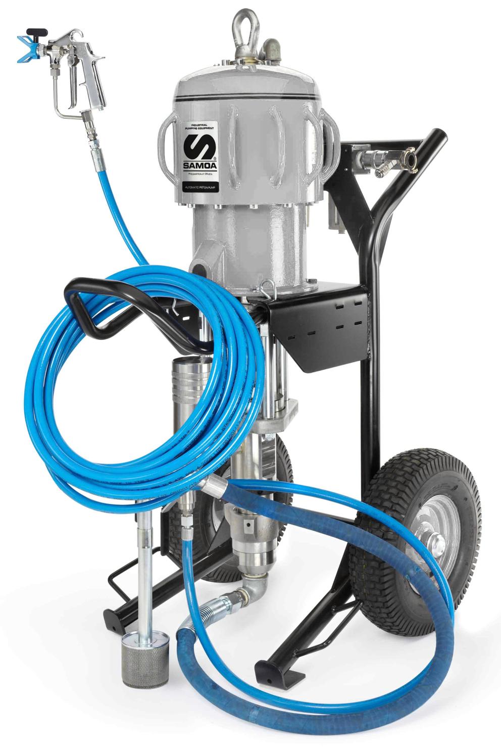 SUPER-NOVA 45:1 ON Trolley WITH LINE FILTER AND RETURN, AIR FRL, SUCTIONHOSE AND SPRAYING KIT (HOSE: 15 m 3/8