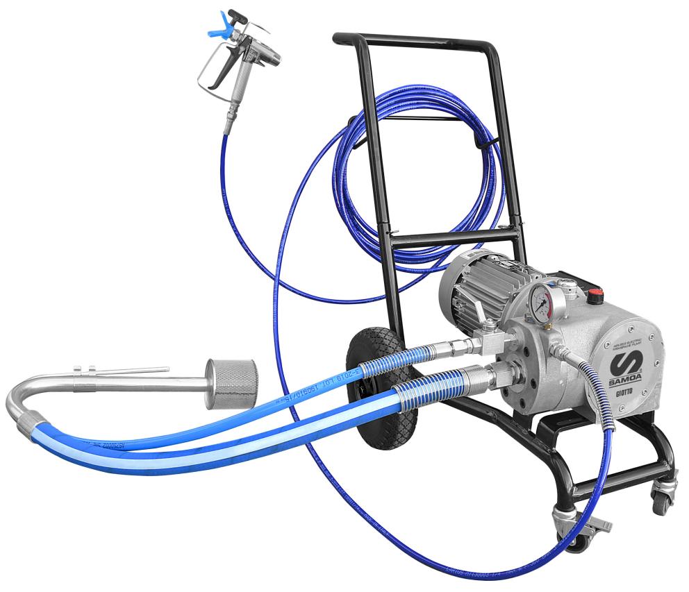 GIOTTO 220V ON TROLLEY WITH SUCTION HOSE AND SPRAYING KIT (HOSE:3/16