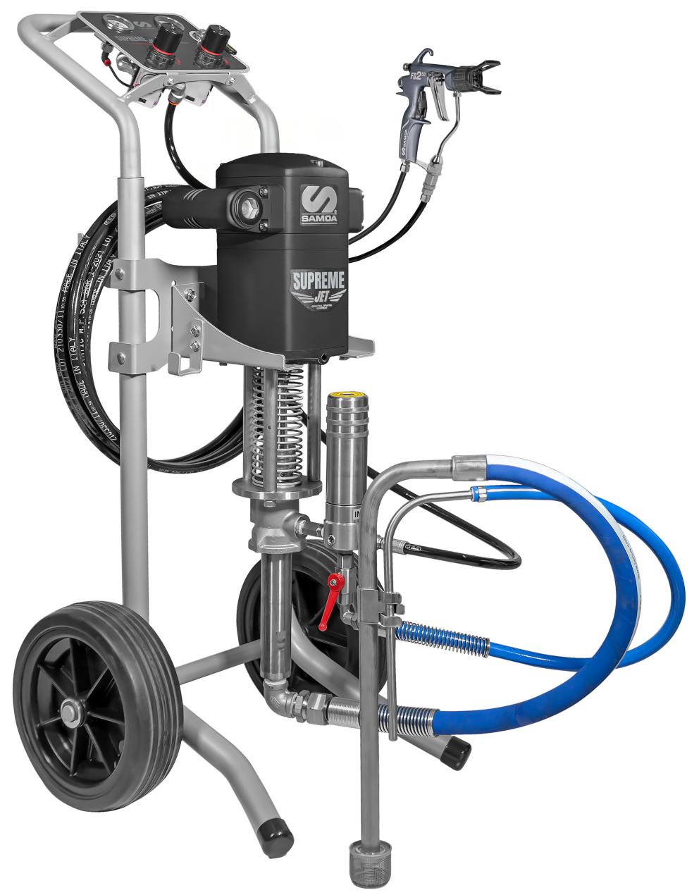 SS SUPREME-JET 35:1 AIR-CONTROLLED AIRLESS ON Trolley + LINE FILTER +SUCTION HOSE  + ACCESORIES (HOSE: Ø 3/16