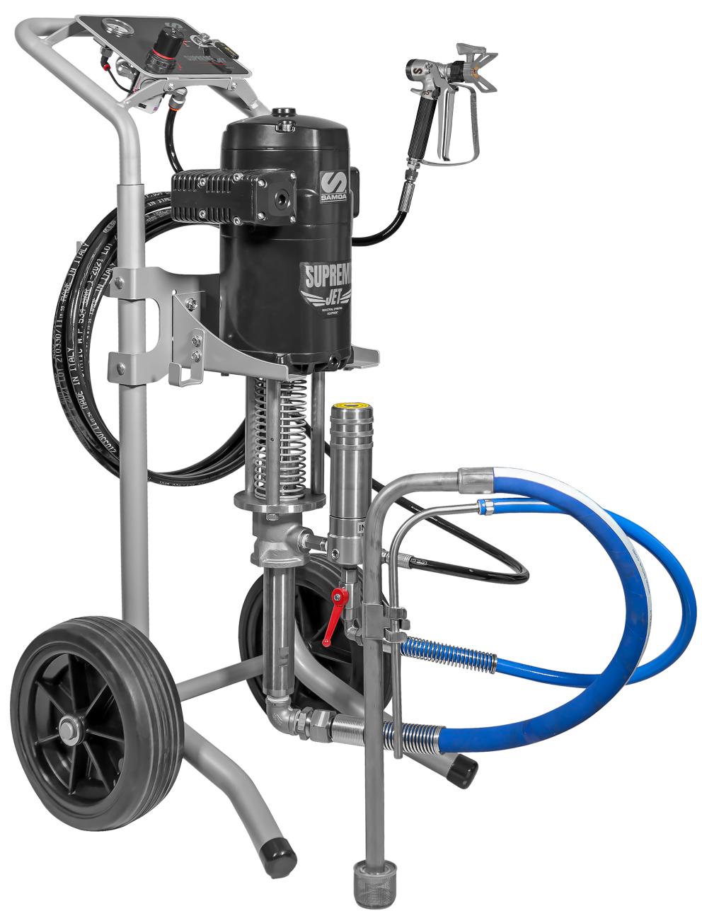 SS SUPREME-JET 46:1 AIRLESS WITH ON Trolley + LINE FILTER + SUCTION HOSE+ ACCESORIES (HOSE: Ø 1/4