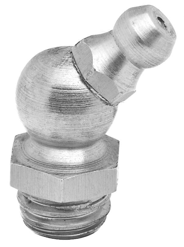 HYDRAULIC GREASE NIPPLE MT-506, 45° ANGLE, METRIC THREAD, M 10 x 1.50,
HARDENED STEEL