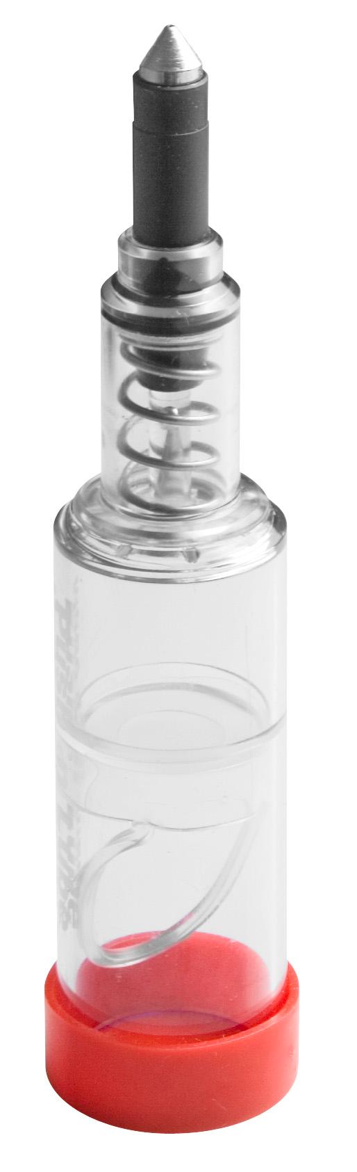 PUSH ACTION GREASE PUMP, 60 CC, PLASTIC TANK, POINTED NOZZLE