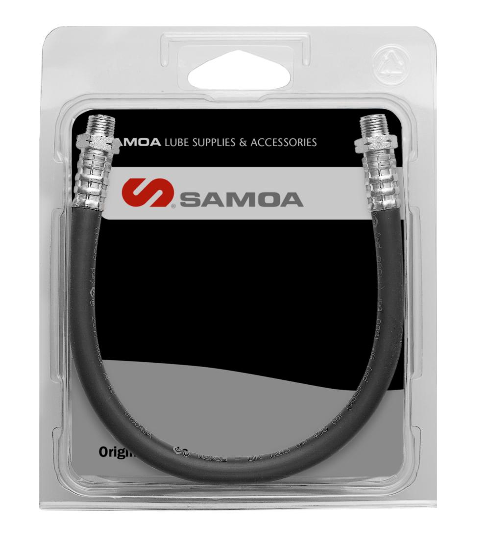 Flexible Extension for Grease Guns or Equipment, Polyester Single Braid,300 mm, Blister Pack