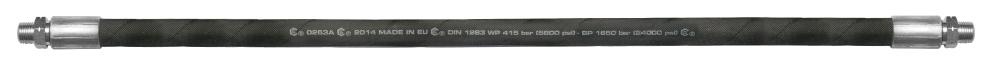 GREASE OUTLET HOSE, DOUBLE STEEL BRAID, 400 MM