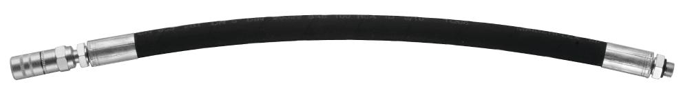 GREASE OUTLET HOSE WITH GREASE CONNECTOR, DOUBLE STEEL BRAID, 300 MM