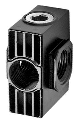 Four-Outlet Threaded Block, 1/4
