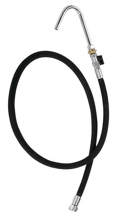 DELIVERY HOSE FOR MEDIUM PRESSURE PUMPS, TRANSPARENT, 1,5 M WITH 135⁰
NOZZLE AND SHUT OFF VALVE