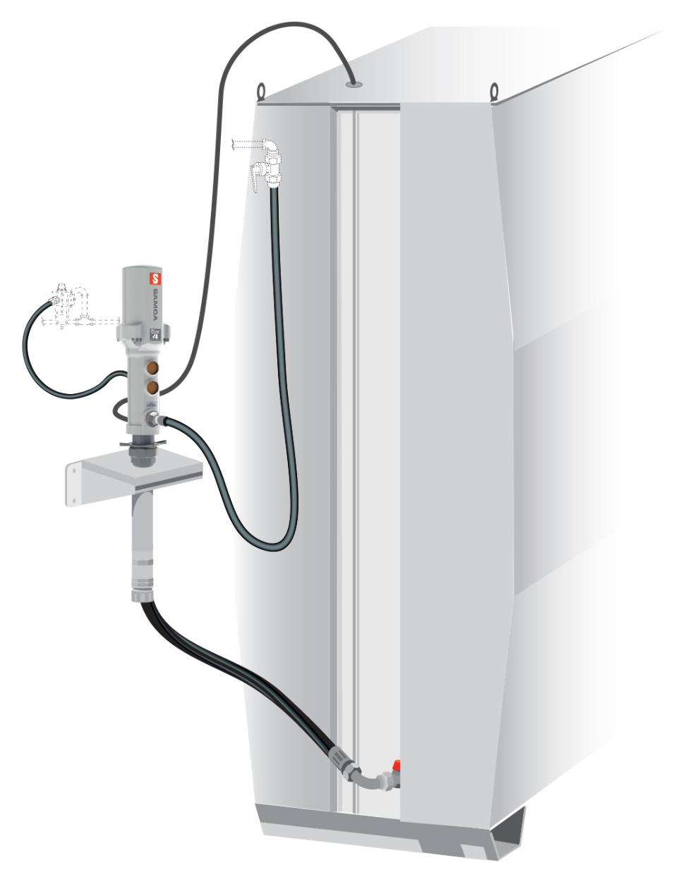 PUMPMASTER 4 - 3:1 RATIO OIL PNEUMATIC PUMP, TANK LOWER POINT, WALL
MOUNTED KIT