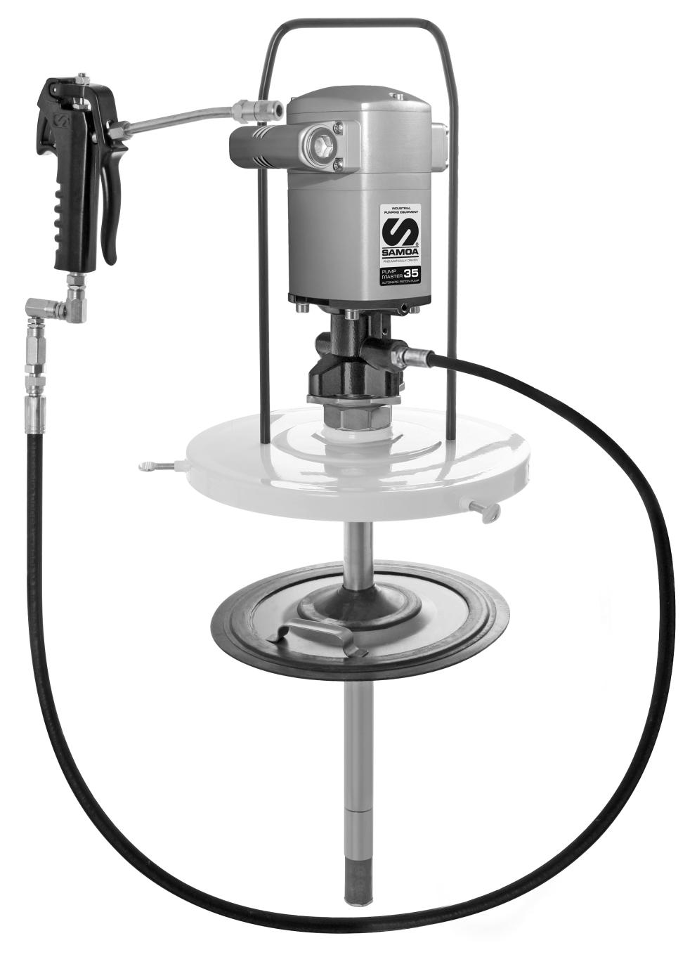 PUMPMASTER 35 - 60:1 RATIO GREASE PNEUMATIC PUMP, 18 KG PAILS PORTABLE PACKAGE