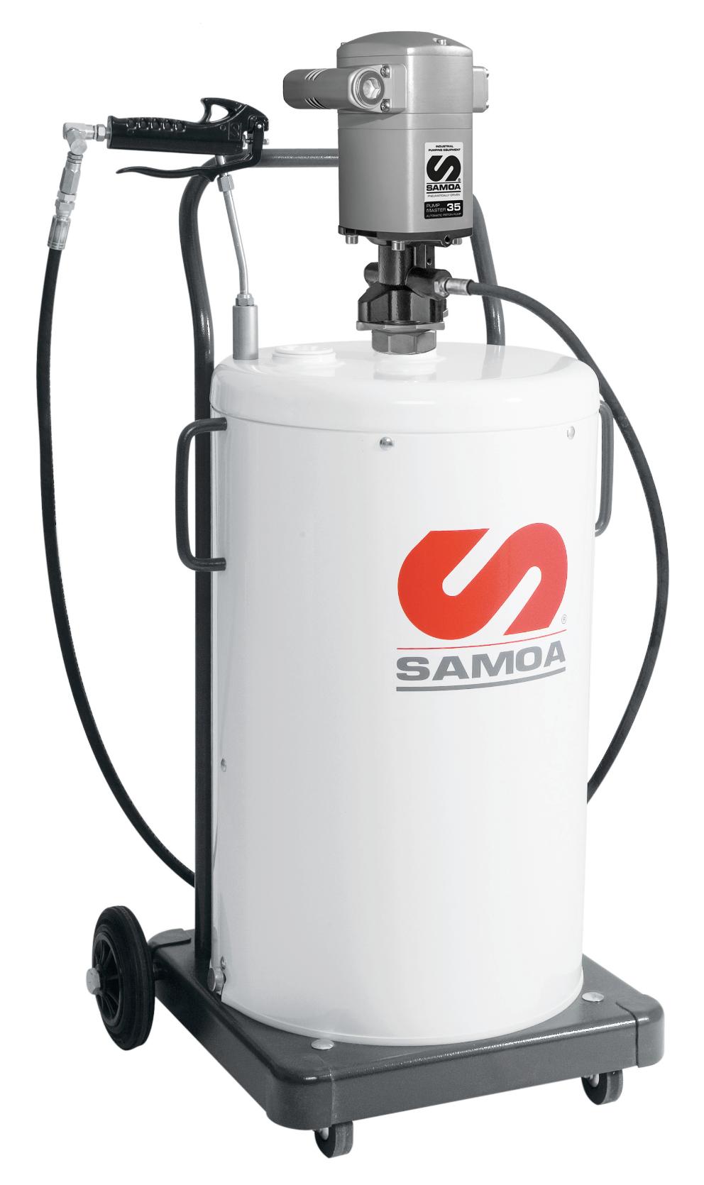 PUMPMASTER 35 - 60:1 RATIO GREASE PNEUMATIC PUMP, 50 KG DRUM MOBILE PACKAGE