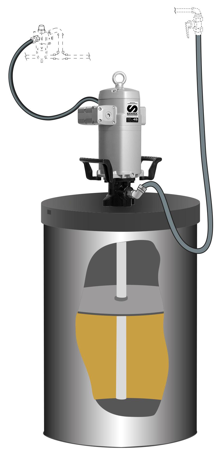 PUMPMASTER 45 - 70:1 RATIO GREASE PNEUMATIC PUMP, 50 KG DRUM KIT