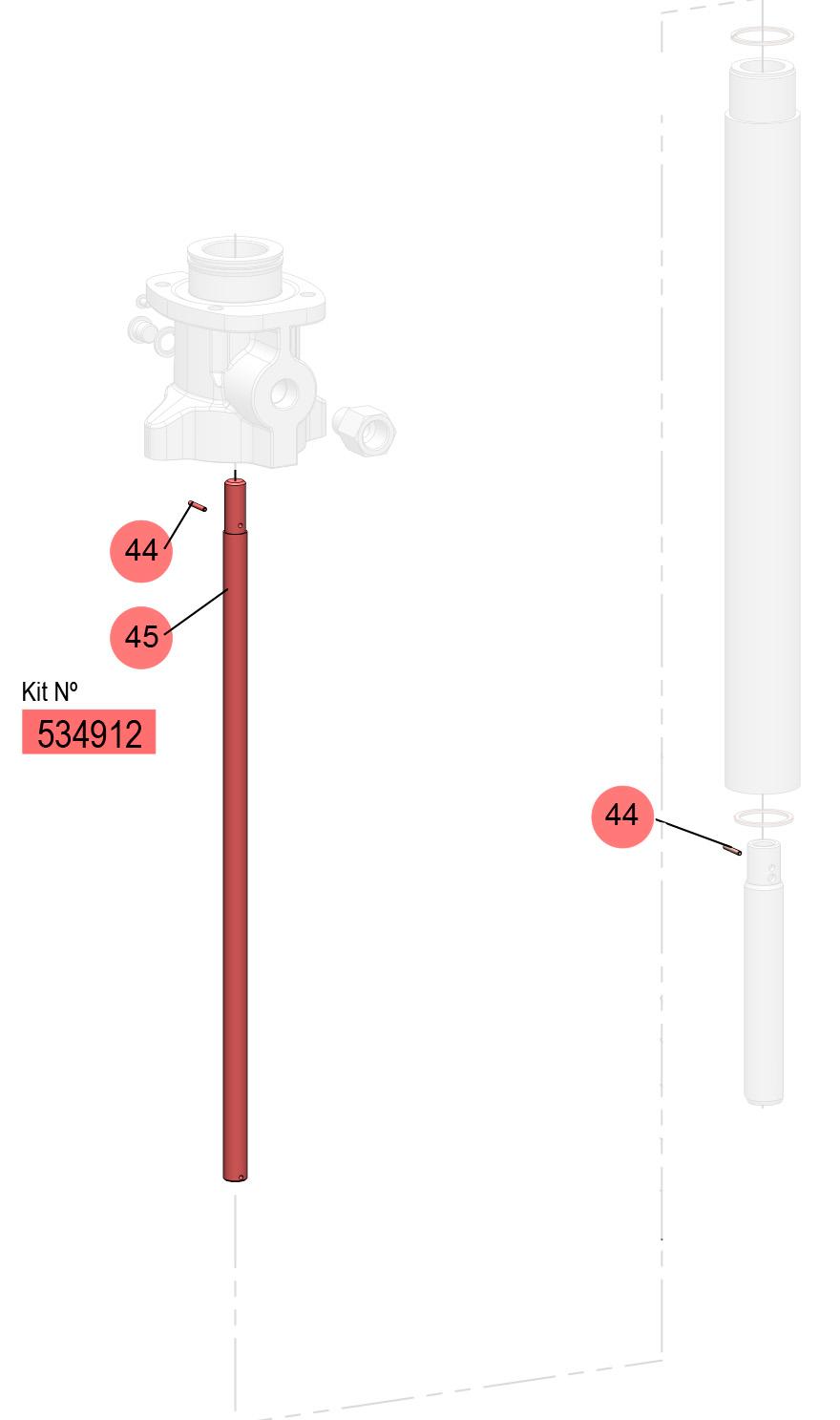 CONNECTION ROD KIT, 650MM PUMP