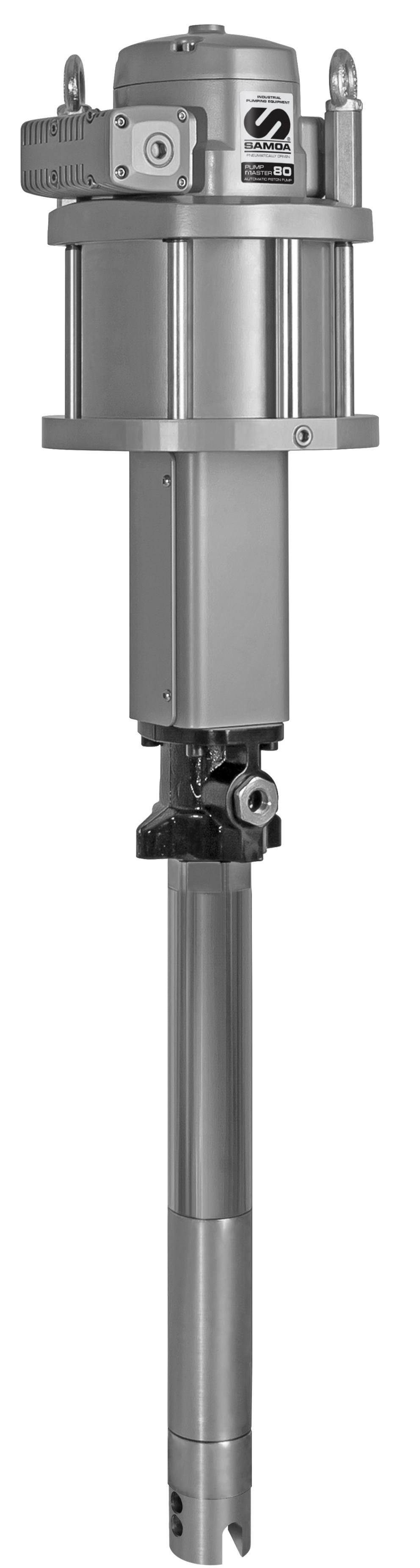 PNEUMATIC PISTON GREASE PUMP, PUMPMASTER 80, PM80 - 200:1, 50 KG (120LB) DRUMS, NPT