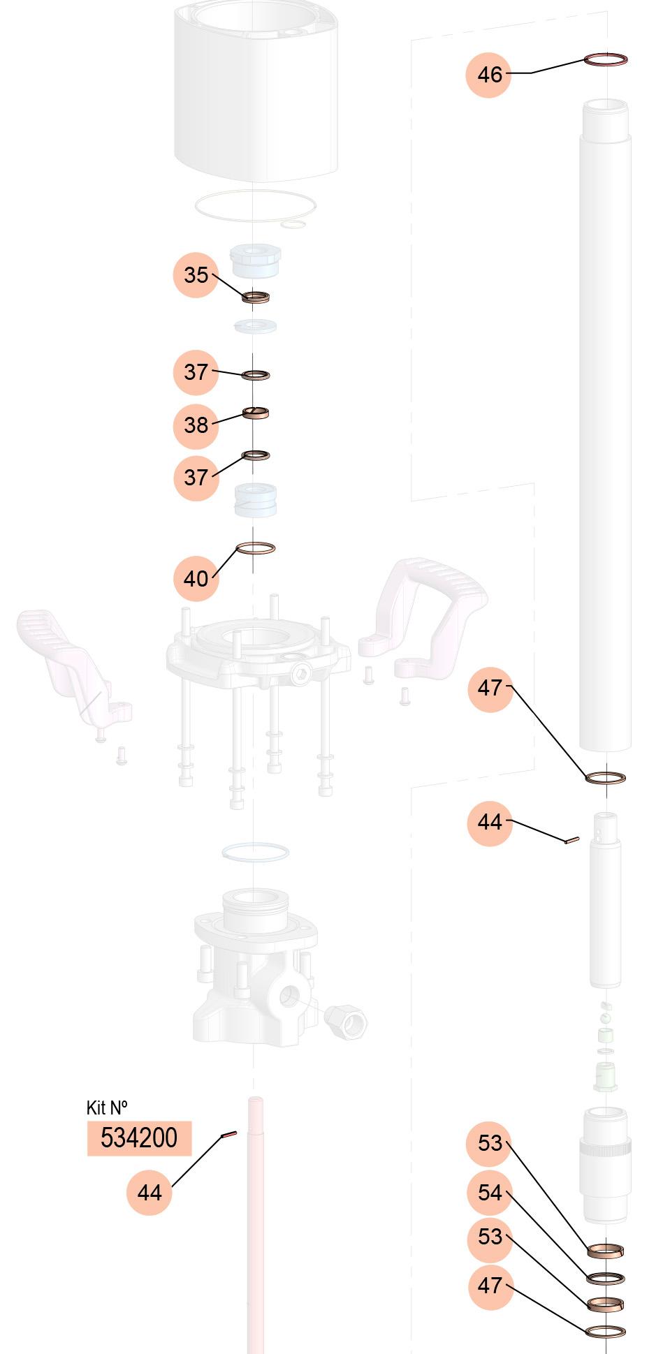 PM45-25:1 LOWER SEAL KIT