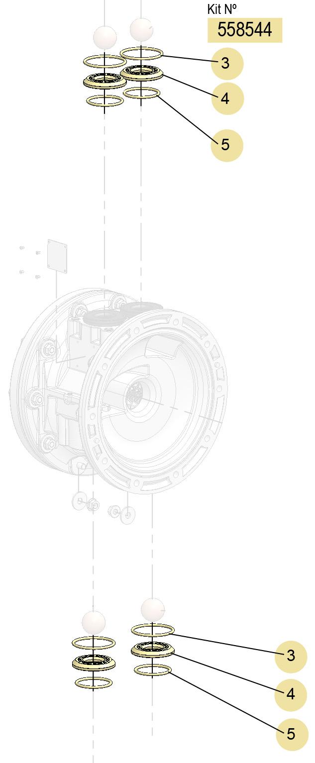 DP-200 PP VALVE SEATS + FKM O-RINGS, 558544 CODE