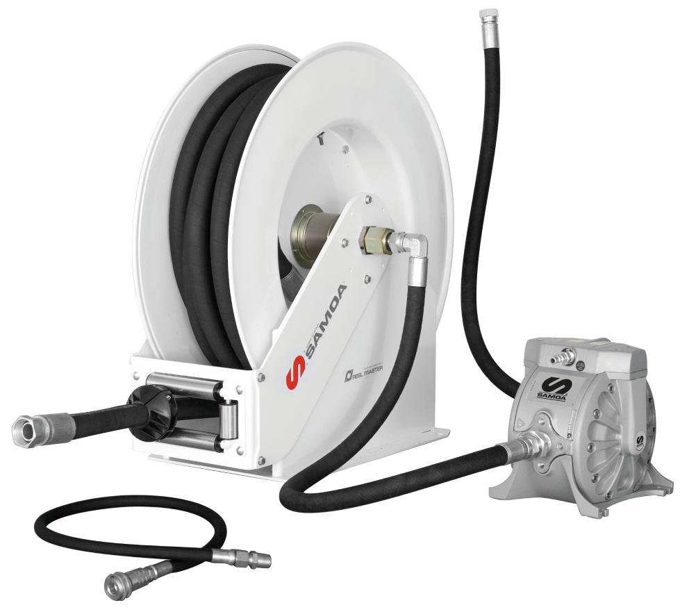 DF100 - 1:1 WASTE OIL EVACUATION PNEUMATIC PUMP KIT WITH RM-100 HOSE REEL, 100 L/MIN