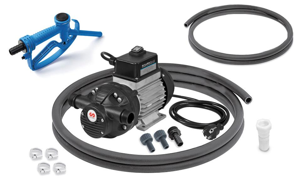 230 V AC SOLURA SERIES STATIONARY ELECTRIC PUMP PACKAGE FOR ADBLUE/DEF
WITH NOZZLE AND FOOT VALVE, 30 L/MIN