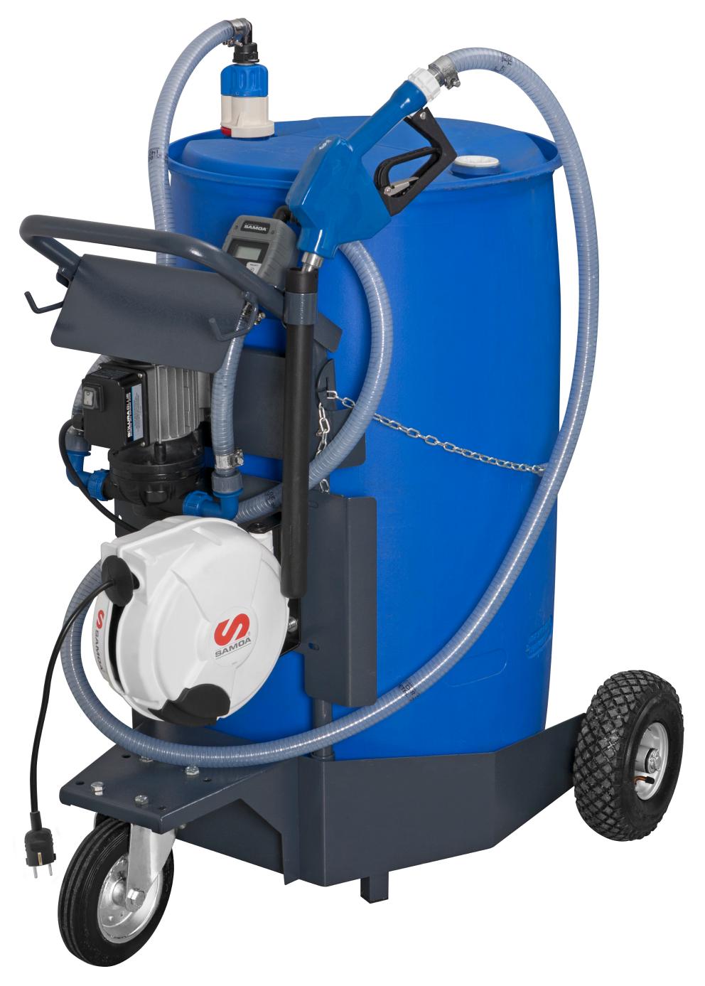 230 V SOLURA SERIES MOBILE ELECTRIC PUMP PACKAGE FOR ADBLUE/DEF WITH
AUTOMATIC NOZZLE, METER AND CABLE REEL, 205 L DRUMS, 30 L/MIN