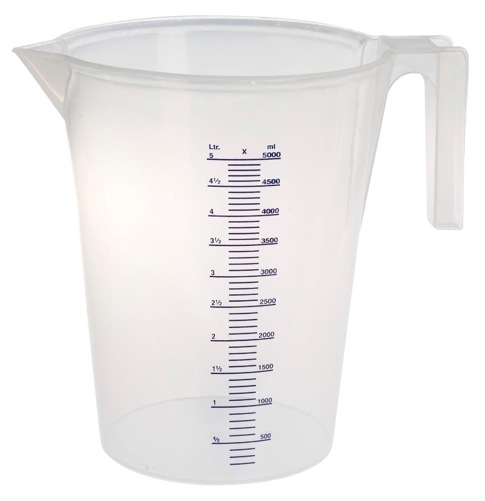 PRECISION GRADUATED PLASTIC MEASURING CUP, 5 L