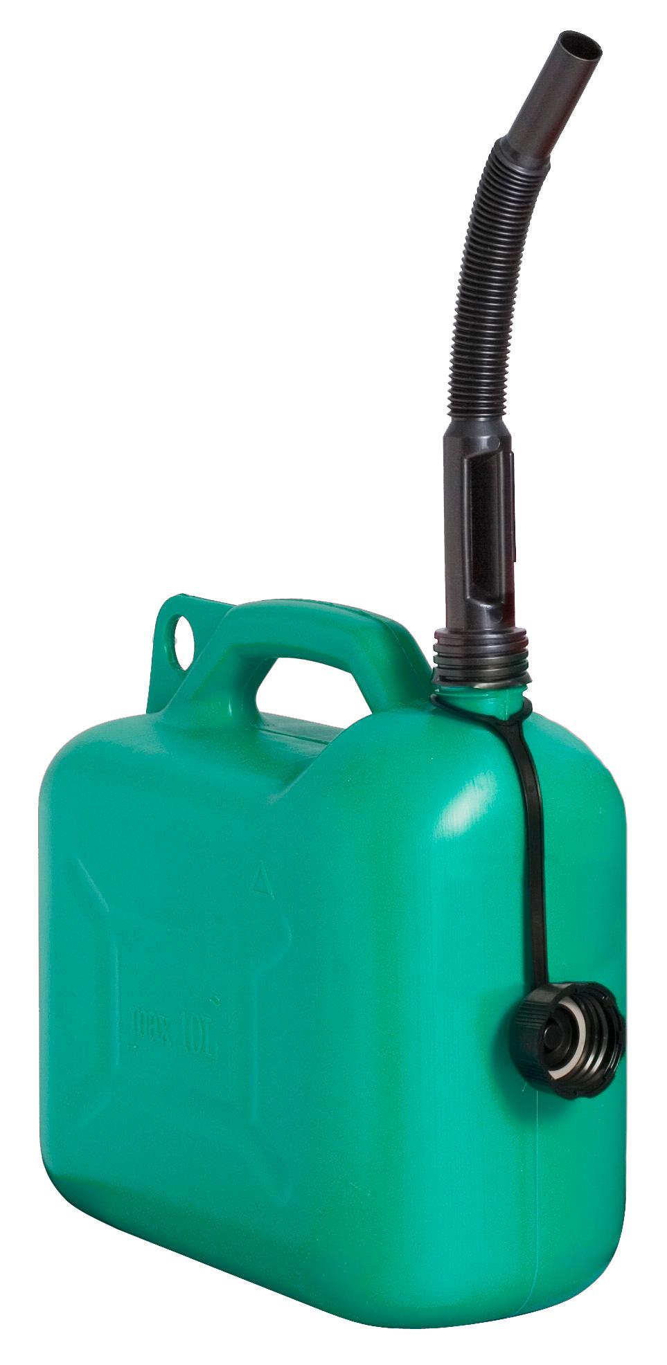 POLYETHYLENE FUEL CAN, U.N. APPROVED (GREEN), 10 L