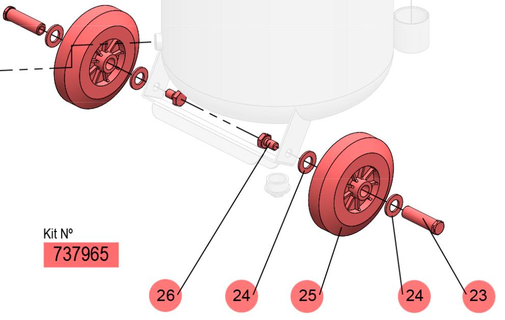 DVP-25 / EVAC-24 WHEEL ASSEMBLY KIT