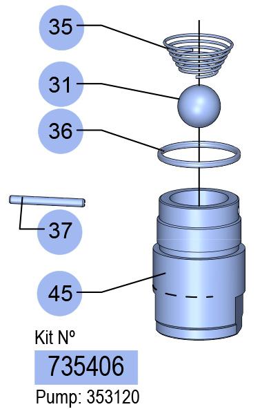 PM2-3:1/S FOOT VALVE KIT